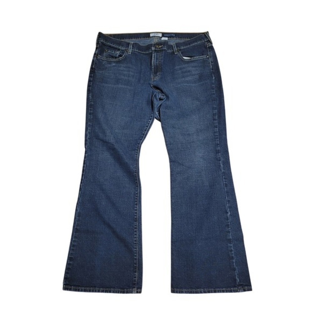 Old Navy Stretch Bootcut Jeans Womens 18 Short Dark Wash Denim Blue Wide Leg 18S